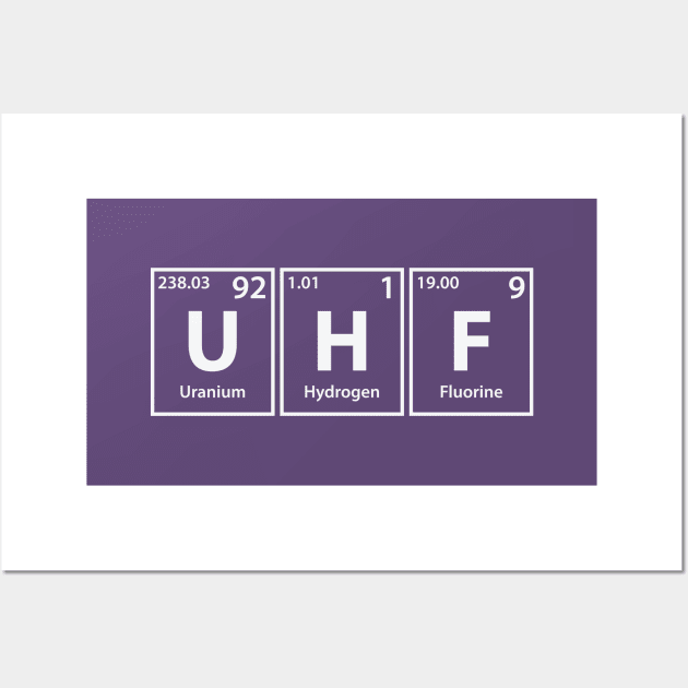 Uhf (U-H-F) Periodic Elements Spelling Wall Art by cerebrands